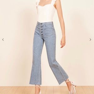 reformation mcgraw striped wide leg crops 🌈